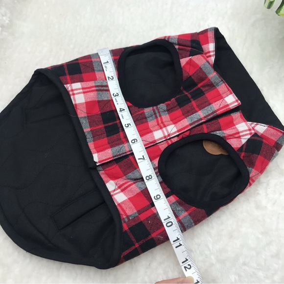 Canada Pooch thermal tech fleece red black plaid reversible dog best size 15 - Picture 7 of 8